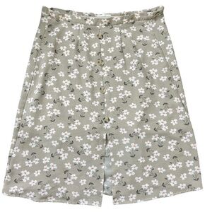 MONTEAU LOS ANGELES Nordstrom Button Front Floral Print Skirt Sage Green Small